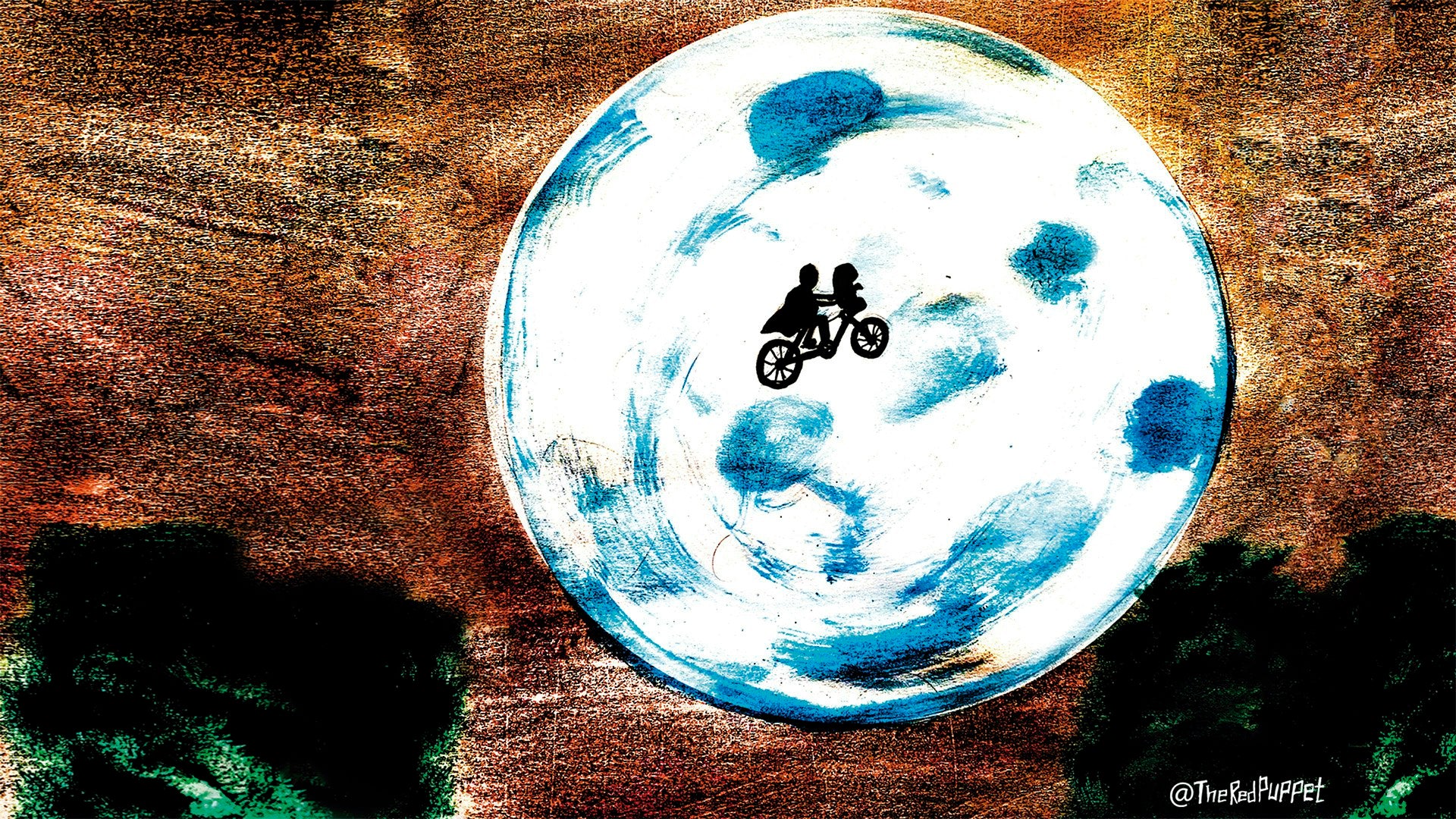 E.T. (1982) – Vuelo en bicicleta frente a la luna